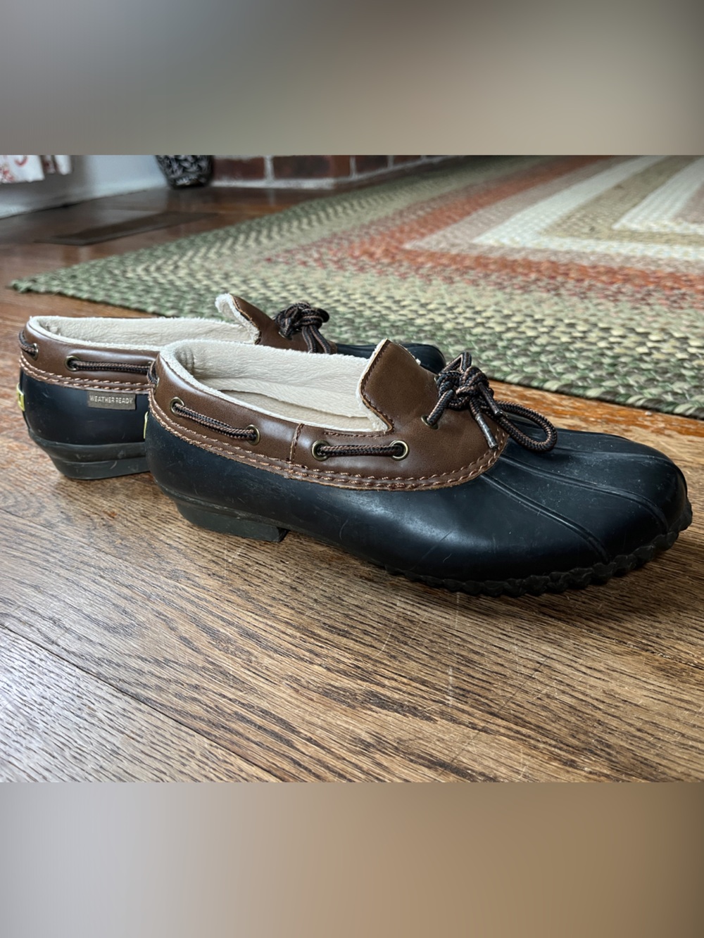 JBU Women's Black & Brown Waterproof Duck Boots